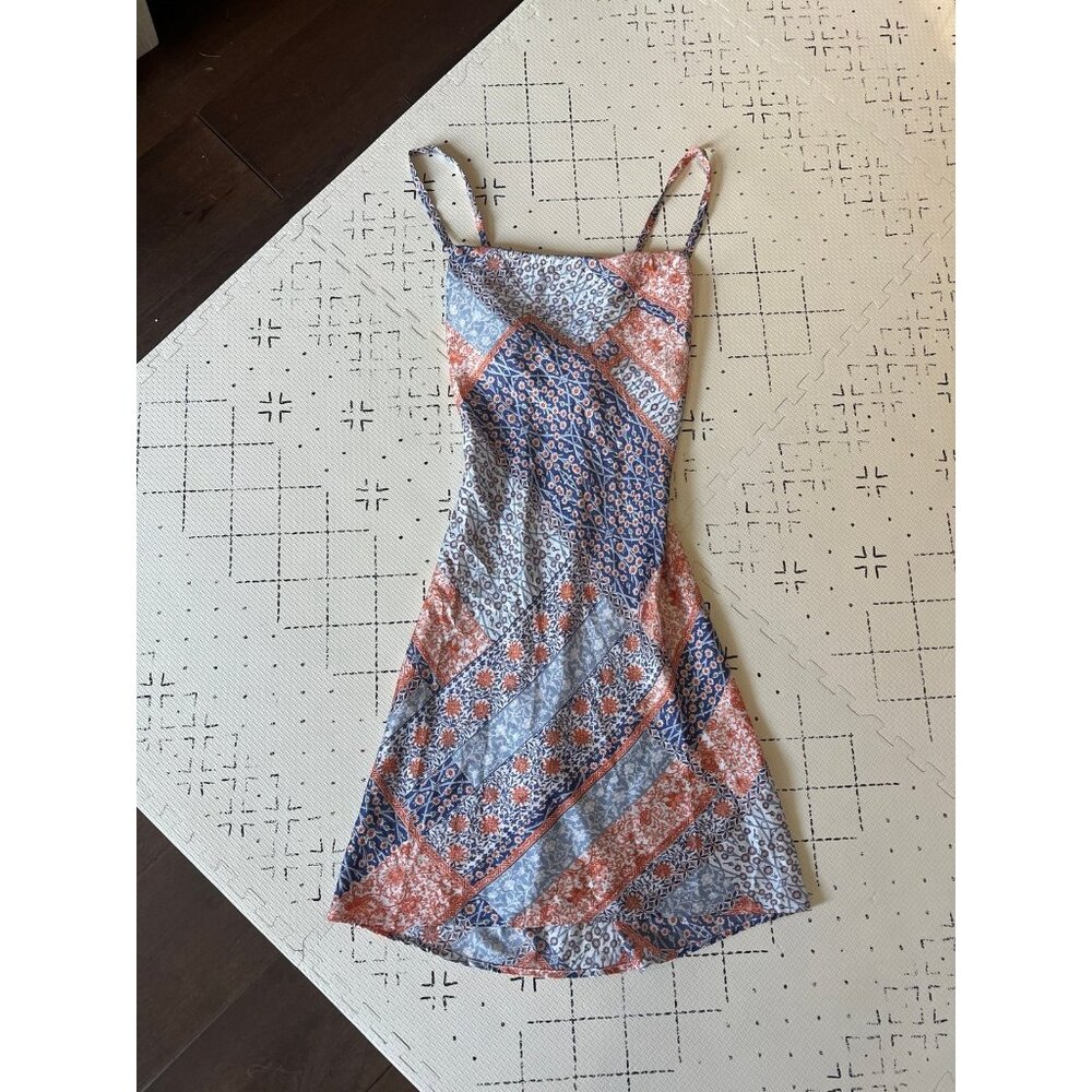 Silky Paisley Cowl Neck Dress